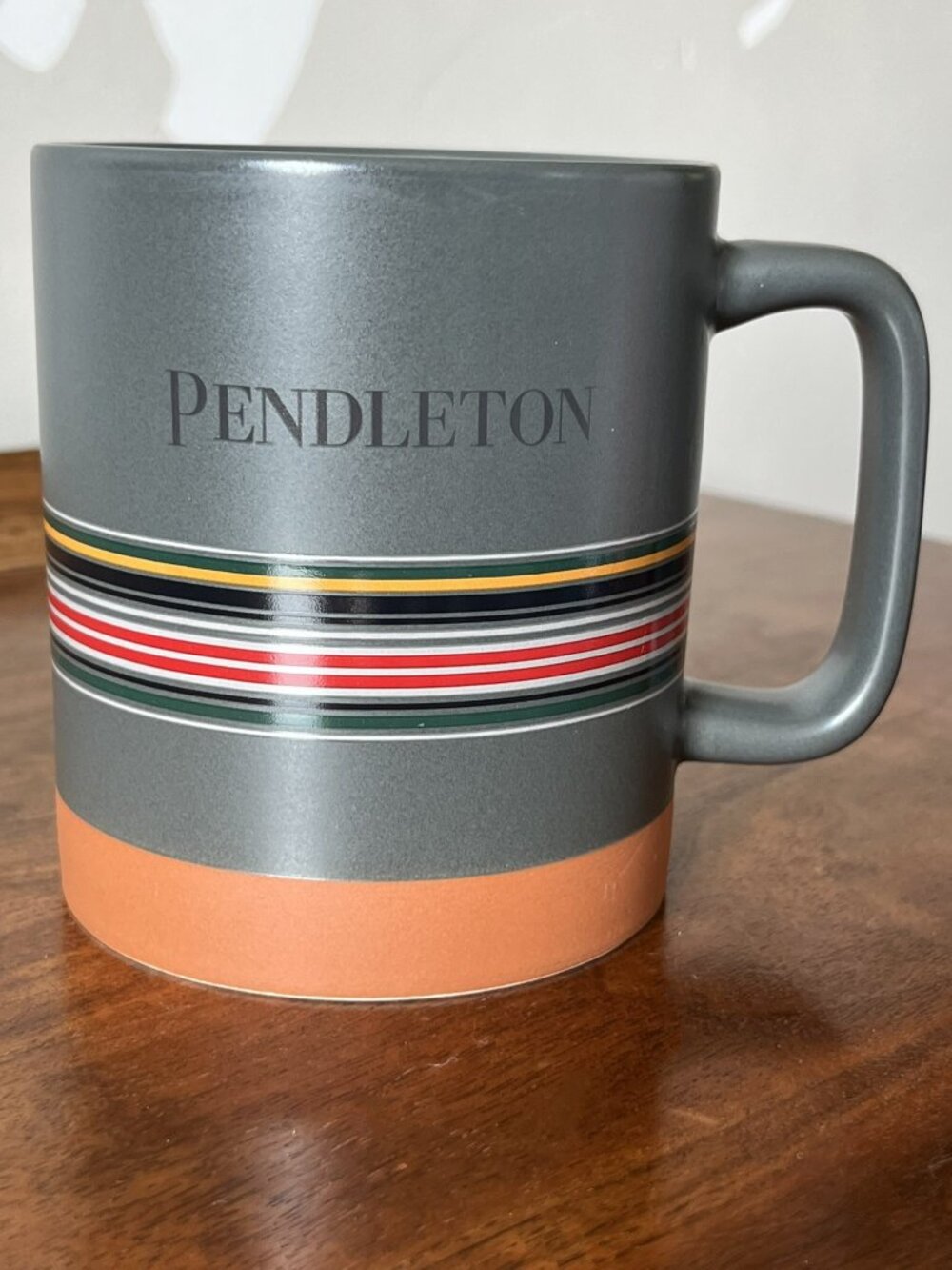 Pendleton Woolen Mills "National Parks" Stoneware Mug Gray w/ Stripes 18 oz.
